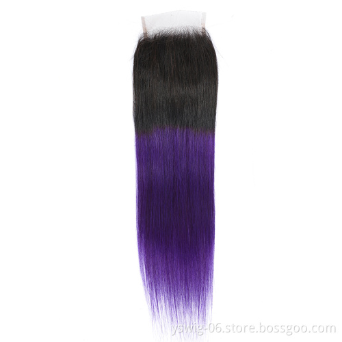 XCCOCO Ombre Hair Bundles 10A Quality Hair 1b/Purple# Human Cuticle Aligned Virgin Brazilian Human Hair Bundles